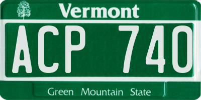 VT license plate ACP740