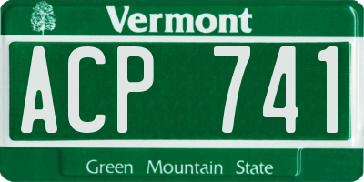 VT license plate ACP741