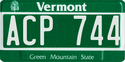 VT license plate ACP744