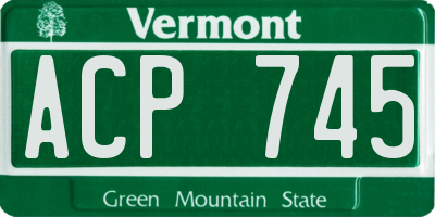 VT license plate ACP745