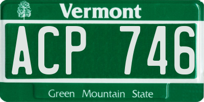 VT license plate ACP746