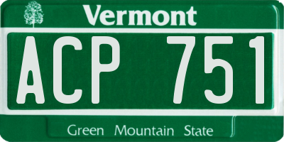 VT license plate ACP751