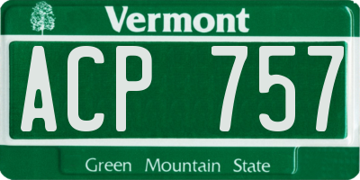 VT license plate ACP757