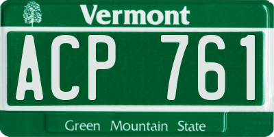 VT license plate ACP761