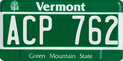 VT license plate ACP762