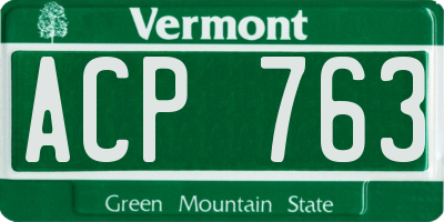 VT license plate ACP763