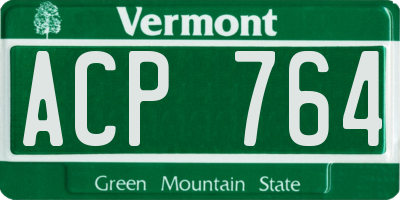 VT license plate ACP764