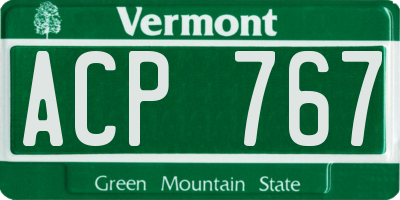 VT license plate ACP767