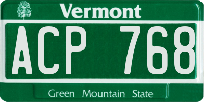 VT license plate ACP768