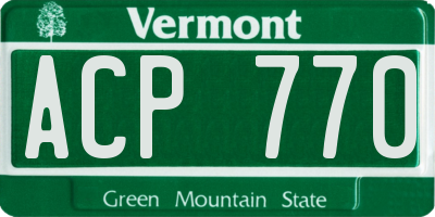 VT license plate ACP770