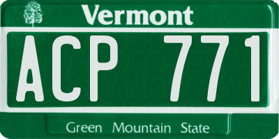 VT license plate ACP771