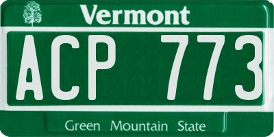 VT license plate ACP773