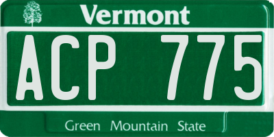 VT license plate ACP775