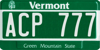 VT license plate ACP777