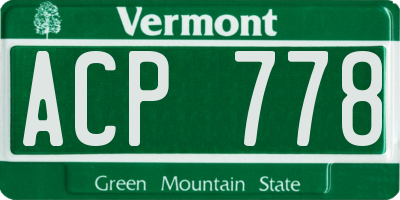 VT license plate ACP778