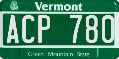 VT license plate ACP780