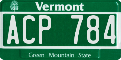 VT license plate ACP784