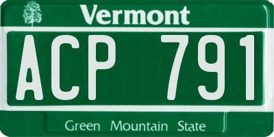 VT license plate ACP791