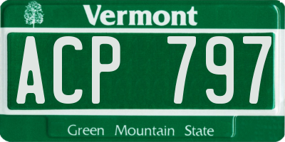 VT license plate ACP797