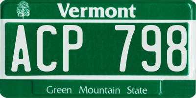 VT license plate ACP798