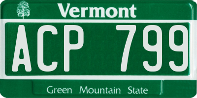 VT license plate ACP799