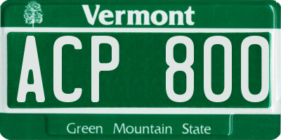 VT license plate ACP800