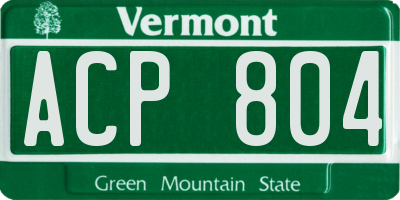 VT license plate ACP804