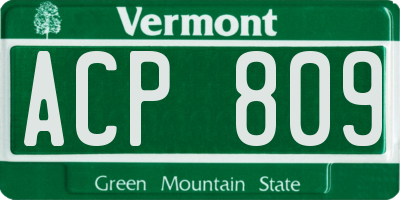 VT license plate ACP809