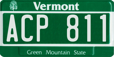 VT license plate ACP811