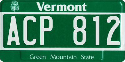 VT license plate ACP812