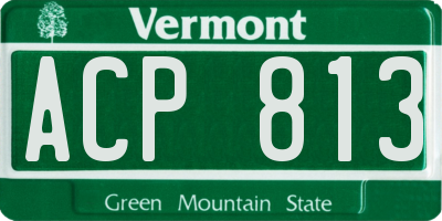 VT license plate ACP813
