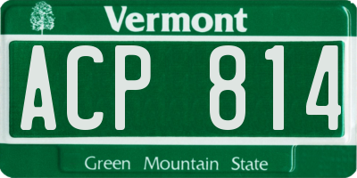VT license plate ACP814