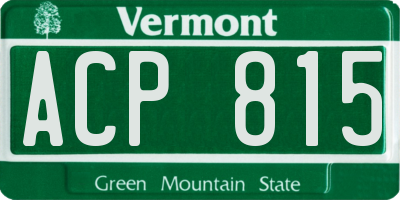 VT license plate ACP815