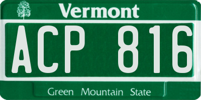 VT license plate ACP816