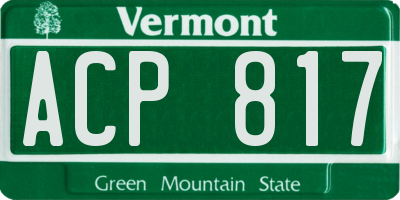VT license plate ACP817