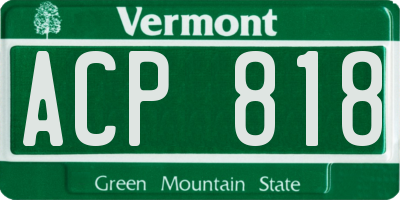 VT license plate ACP818