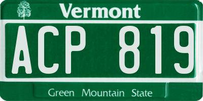 VT license plate ACP819