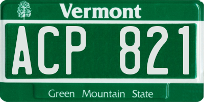 VT license plate ACP821