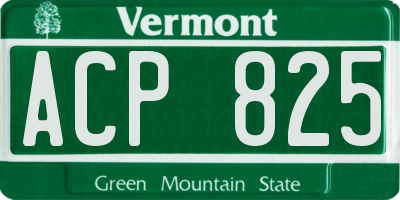 VT license plate ACP825