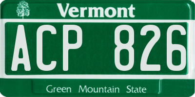 VT license plate ACP826