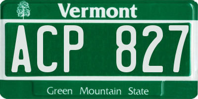 VT license plate ACP827