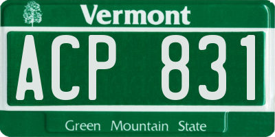 VT license plate ACP831