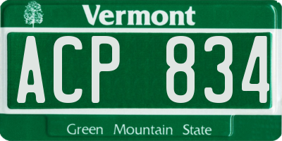 VT license plate ACP834