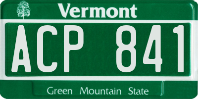 VT license plate ACP841