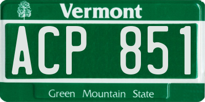 VT license plate ACP851
