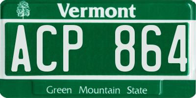 VT license plate ACP864