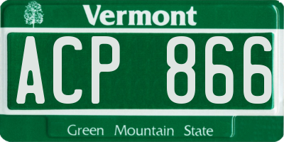 VT license plate ACP866