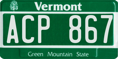 VT license plate ACP867