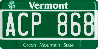 VT license plate ACP868