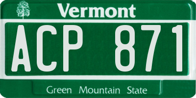 VT license plate ACP871